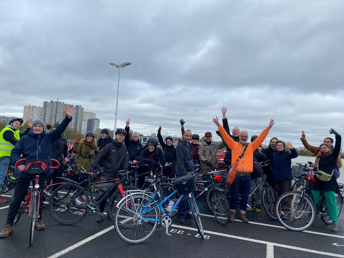 28 octobre 2023 : 4è étape de l'A86 à vélo entre Fontenay-sous-Bois et Saint-Denis